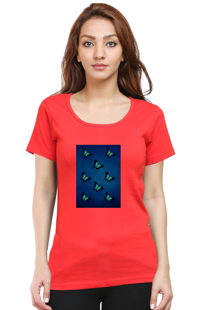 Female Round Neck Half Sleeve-251131Butterfly