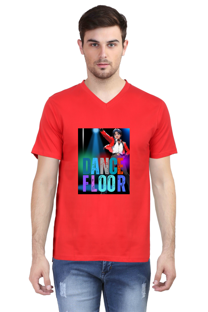 Male V Neck Half Sleeve Dance Floor