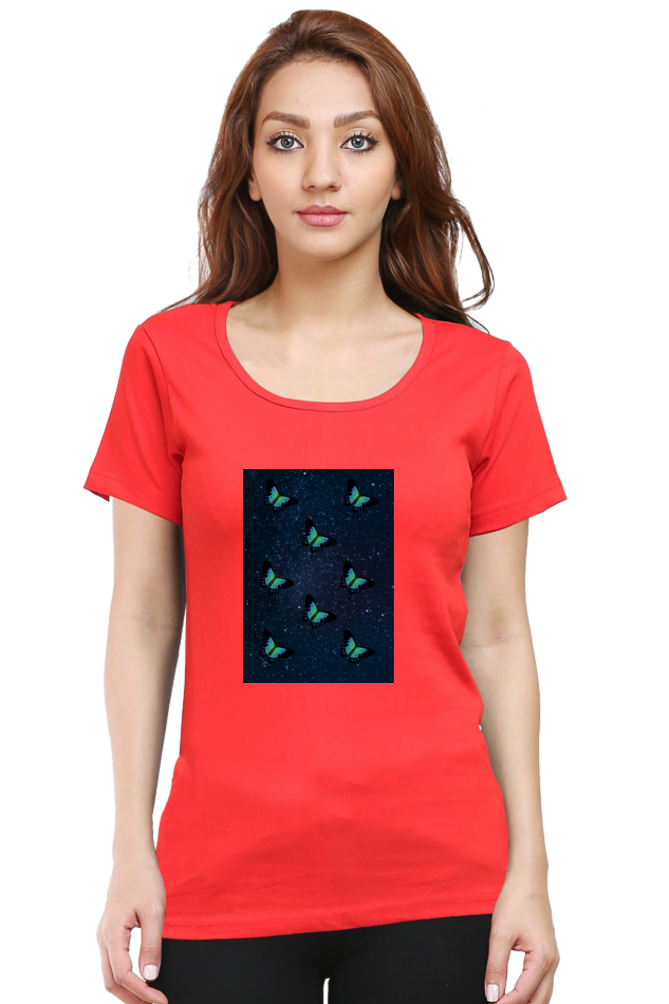 Female Round Neck Half Sleeve-251130Butterfly