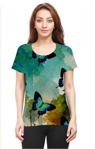 Female AOP Womens TShirt - 251133Butterfly