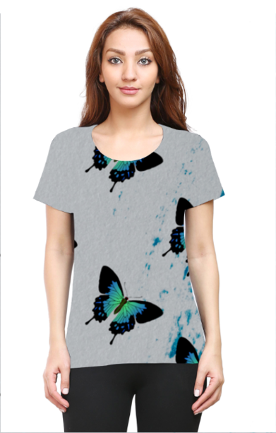 Female AOP Half Sleeve-251132Butterfly