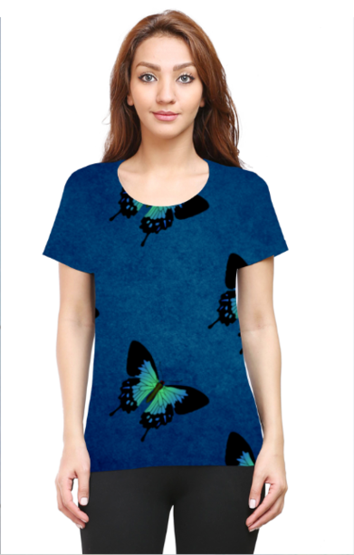 Female AOP Half Sleeve-251131Butterfly