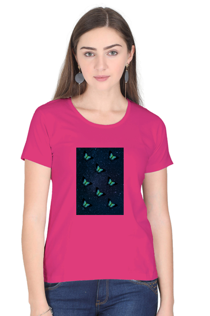 Female Round Neck Half Sleeve-251130Butterfly