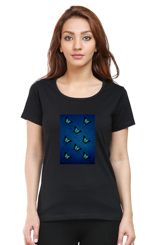 Female Round Neck Half Sleeve-251131Butterfly