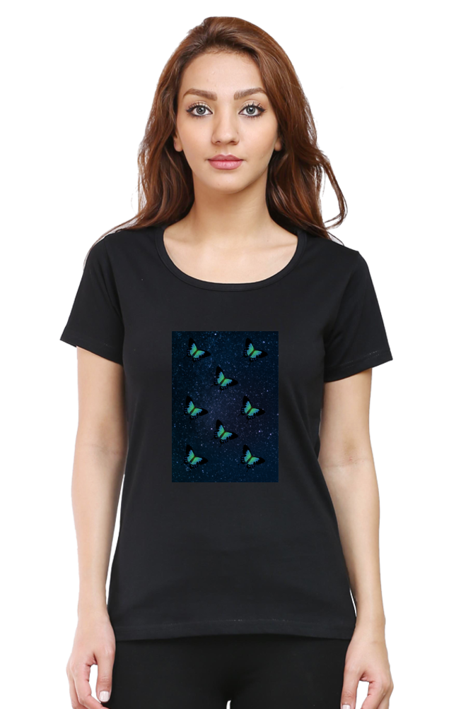 Female Round Neck Half Sleeve-251130Butterfly