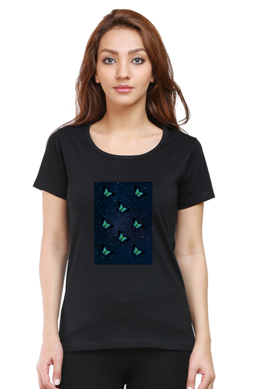 Female Round Neck Half Sleeve-251130Butterfly