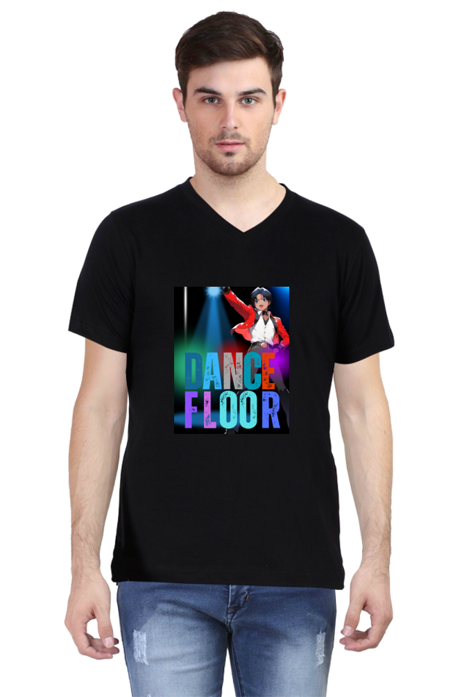 Male V Neck Half Sleeve Dance Floor