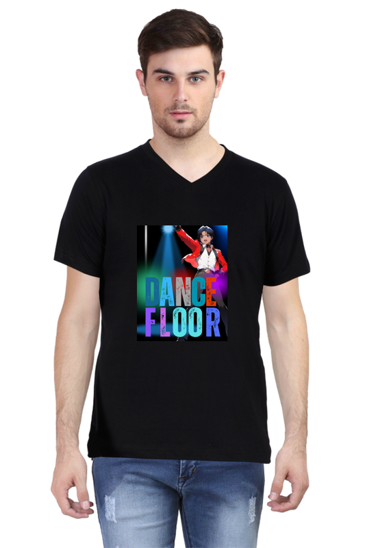 Male V Neck Half Sleeve Dance Floor