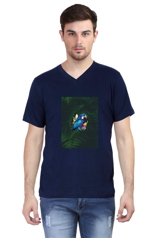 Male Vneck Half Sleeve - 251114BlueParrot