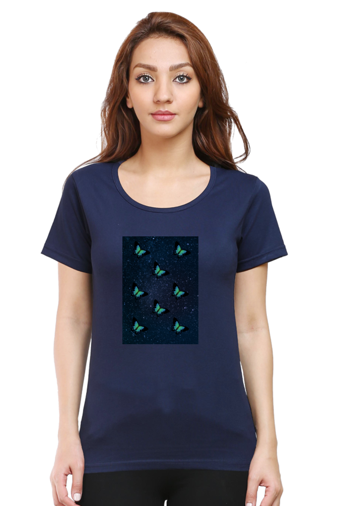 Female Round Neck Half Sleeve-251130Butterfly