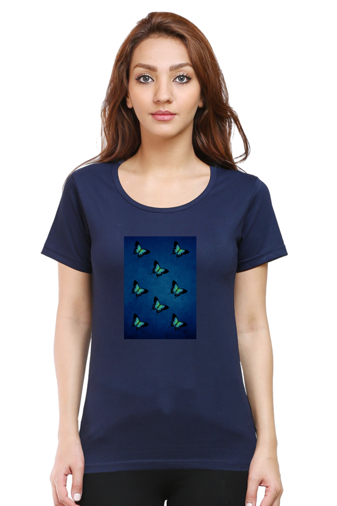 Female Round Neck Half Sleeve-251131Butterfly