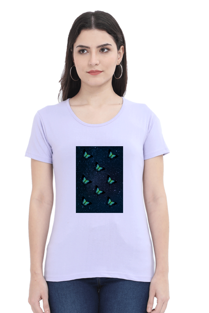 Female Round Neck Half Sleeve-251130Butterfly