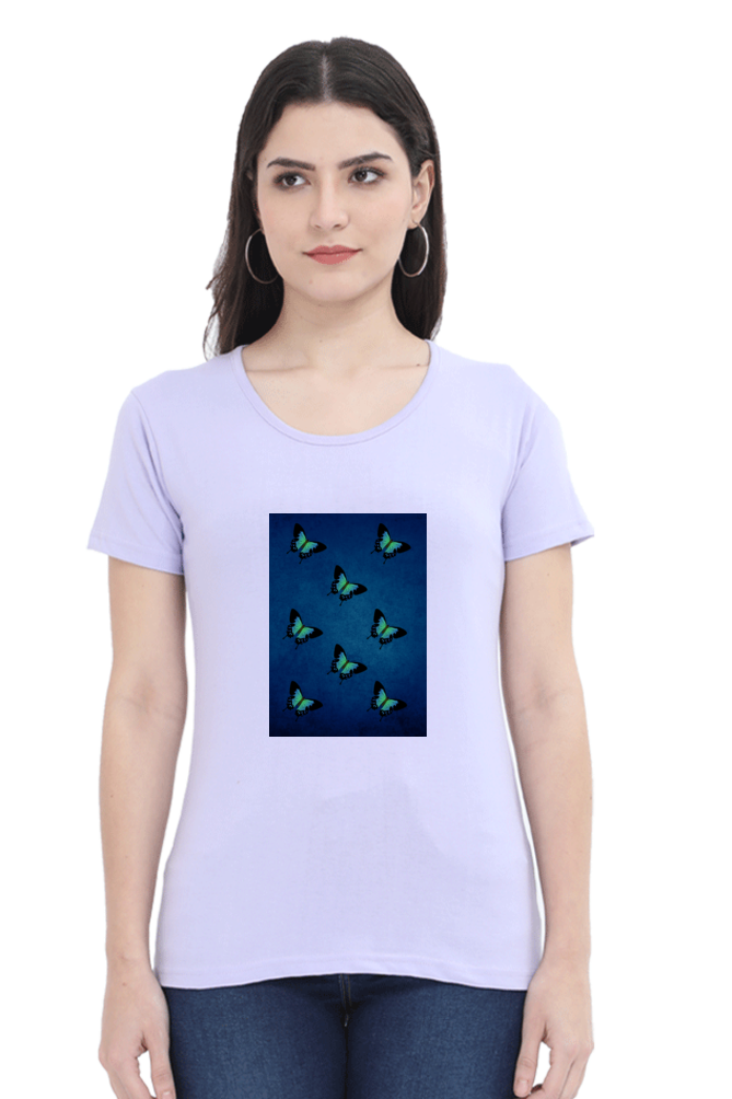 Female Round Neck Half Sleeve-251131Butterfly