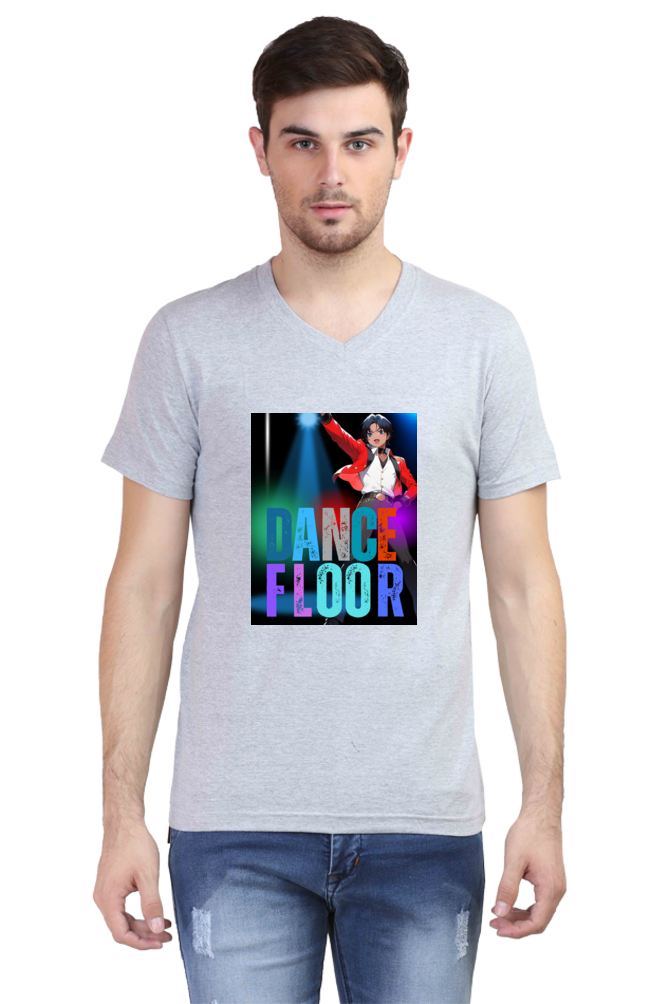 Male V Neck Half Sleeve Dance Floor