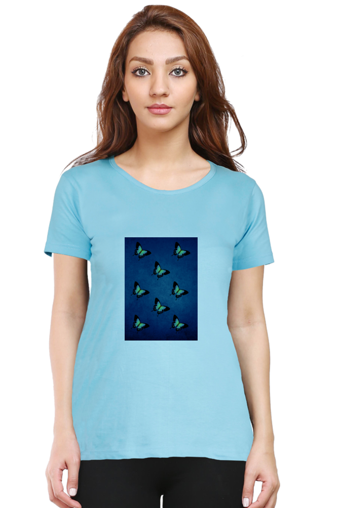 Female Round Neck Half Sleeve-251131Butterfly