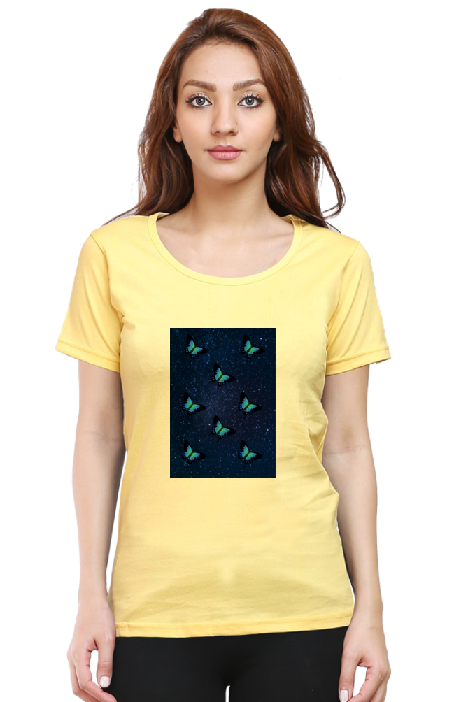 Female Round Neck Half Sleeve-251130Butterfly